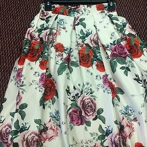 Choies Satin Print Skirt medium